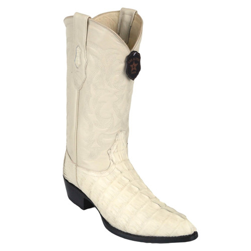 Los Altos Winter White Caiman Tail J-Toe Boot