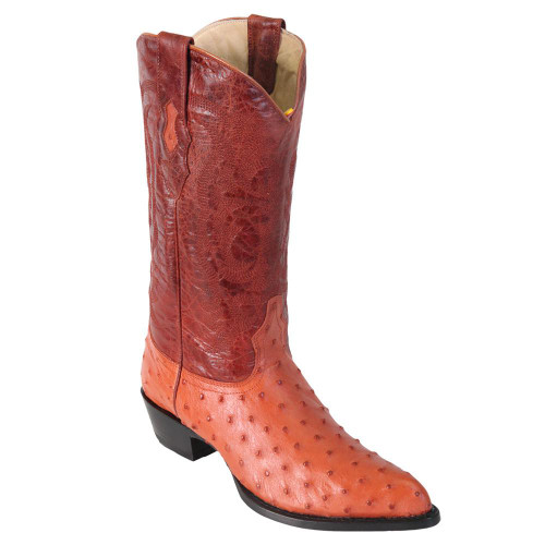 Los Altos Cognac Ostrich Cowboy Boot J Toe