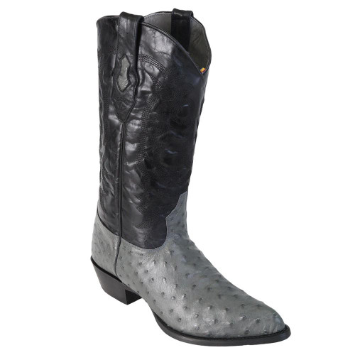 Los Altos Grey Ostrich Cowboy Boot J Toe
