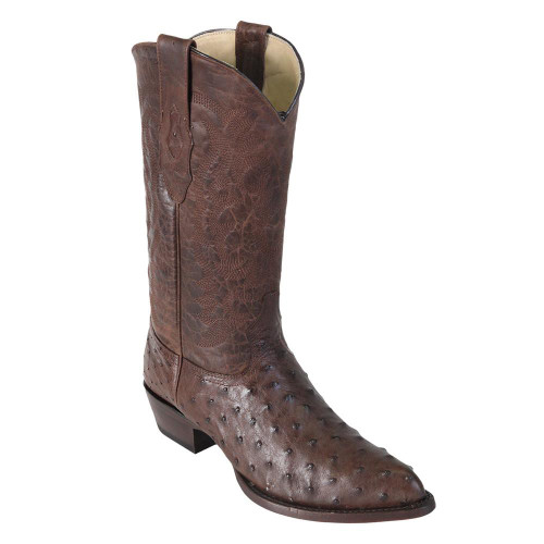 Los Altos Brown Ostrich Cowboy Boot J Toe