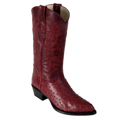 Los Altos Burgundy Ostrich Cowboy Boot J Toe