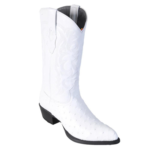 Los Altos White Ostrich Cowboy Boot J Toe