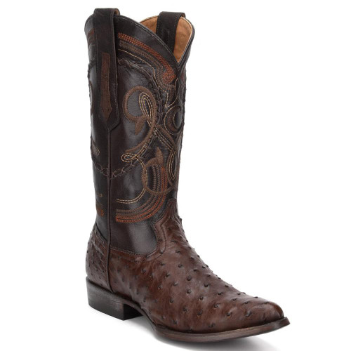 Cuadra Men's Kango Tabaco Ostrich Cowboy Boots R-Toe