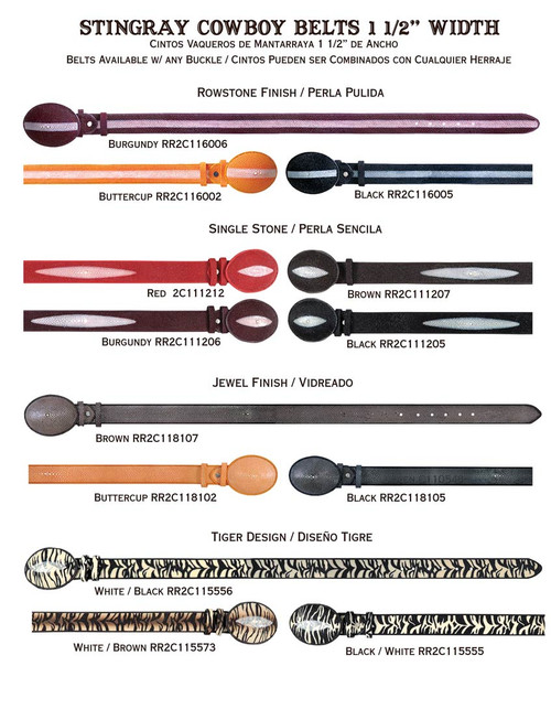 Wild West - Original Stingray Cowboy Belts - 1 1/2" width