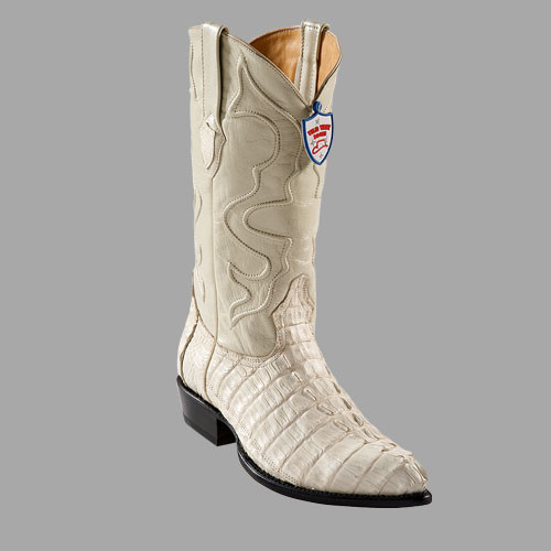 Wild West Boots - J Toe - Caiman Tail - Winter White