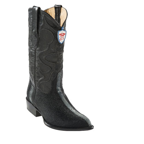 Wild West Boots - J Toe -  Stingray - Rowstone Finish - Black