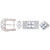 SILVER HARDWARE 4 WHITE STONES BK3328