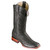 Los Altos Men's Ostrich Wide Square Boots - Black Greasy Finish
