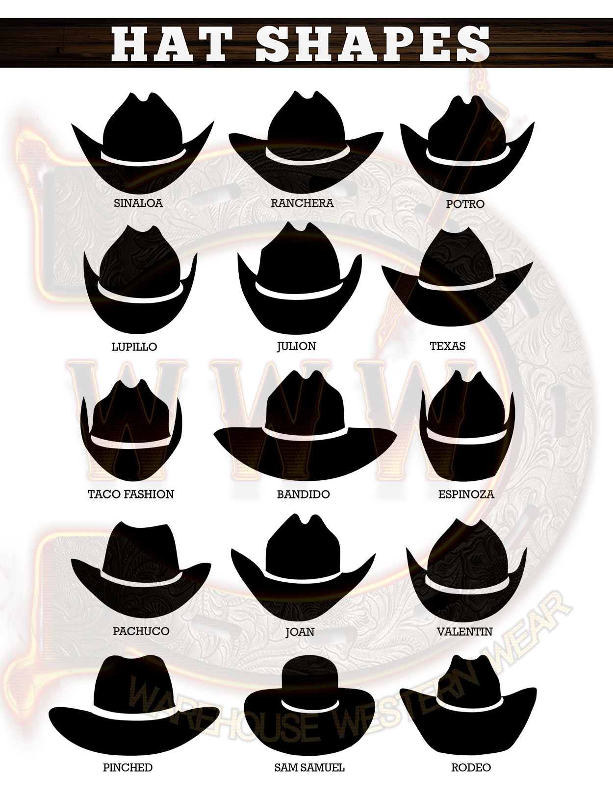 custom cowboy hat shapes