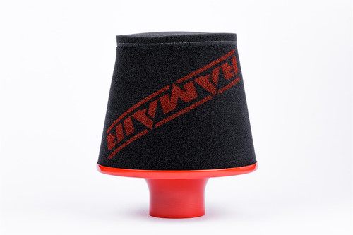 Ramair Foam Jet Stream Large Cone Air Filter 70mm (2.75inch) OD Red with Silicone Coupler