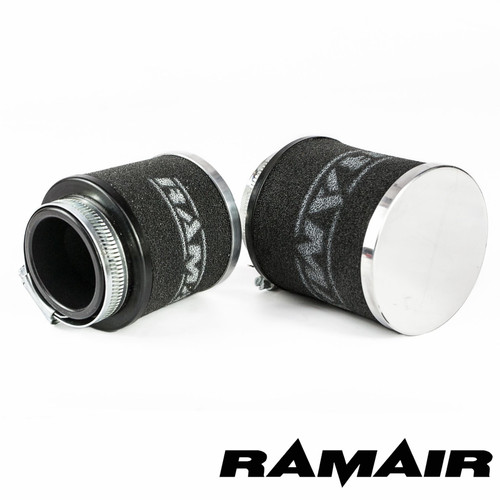 Chrome Cap Motorcycle Pod Foam Air Filter 55mm (2.2inch)