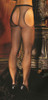 Fishnet Suspender Pantyhose - Queen Size - Black