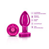 Vibrating Pink Metal Remote Plug - Medium