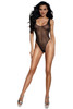 Sheer Mesh Crystal Bodysuit - Os - Black