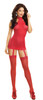 Sheer Garter Dress - One Size - Red