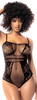 Scarlett Fishnet Bodysuit - Os - Black