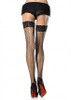 Stay Up Lace Top Thigh Highs With Backseam - One Size - Black