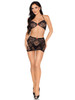 Guilty Pleasure Bralette and Skirt Set - Os - Black