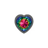 Rainbow Heart Gem Gunmetal Metal Plug - Sm