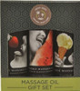 Edible Massage Oil Gift Set Box - 2 Fl. Oz. Bottles - Strawberry, Watermelon, Vanilla