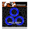Willy Rings 3-Pack Cockrings - Police Blue