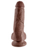 King Cock 8-Inch Cock With Balls - Brown