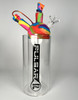 Pulsar RIP Series Gravity Water Pipe – Rainbow Tie-Dye Glass/Silicone Hybrid (11")