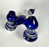 Handblown Dual-Chamber Cobalt Blue Double Bubbler (5"x9")