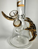 Juicy Glass "Dragon's Claw" Beaker Bong – Luxury Metallic Gold Edition (15")