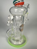 On Point Glass Recycler Water Pipe Lime Green Accents Wig Wag Clear Hookah Rig (10.5")