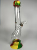 Waterfall Australia Gripped Glass Water Pipe Rasta Silicone Accents Quartz Banger Rig (13")