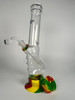 Waterfall Australia Gripped Glass Water Pipe Rasta Silicone Accents Quartz Banger Rig (13")