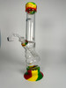 Waterfall Australia Gripped Glass Water Pipe Rasta Silicone Accents Quartz Banger Rig (13")