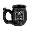 Sip, Puff, Pass Pipe Mug - Black