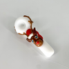 The Crush Glass: Ivory White Christmas Hand Pipe (4.5")