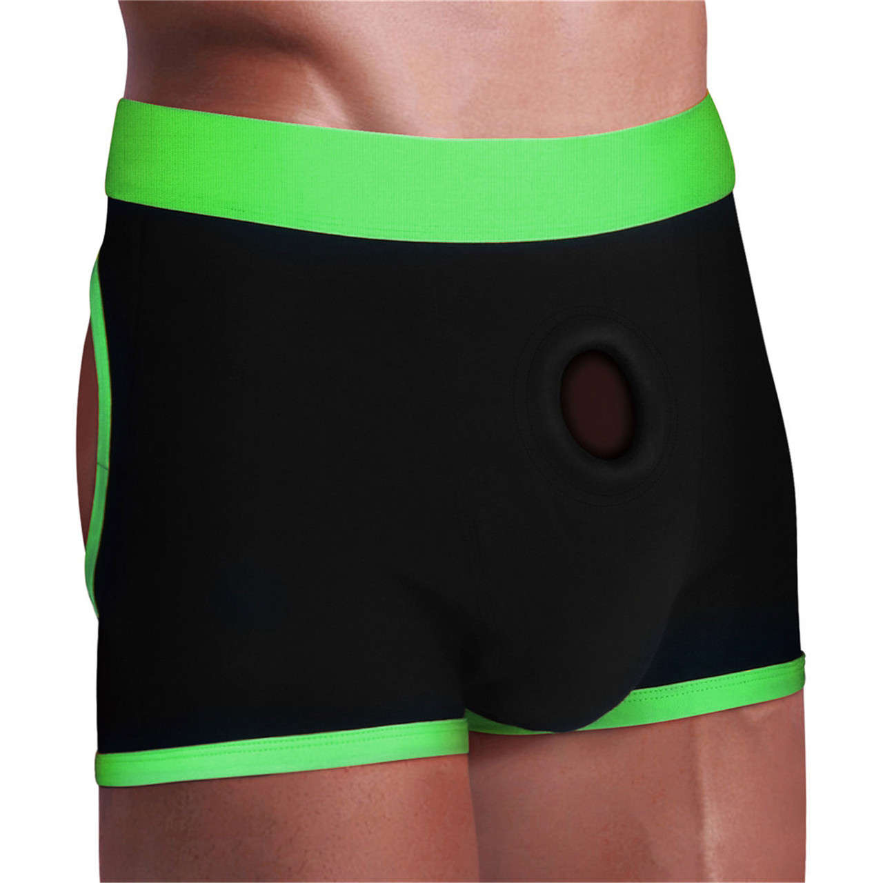 Strap on Boxer Shorts- Blk/grn M/l