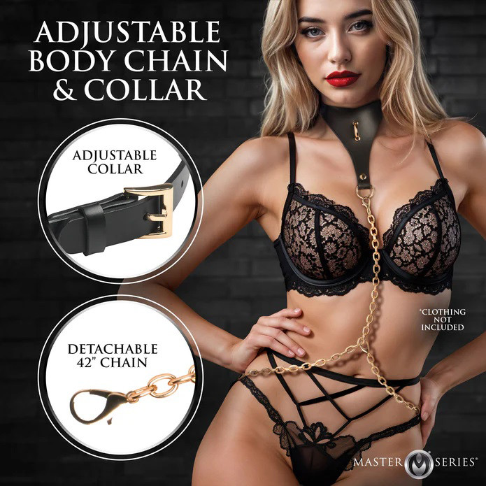 Captivate Collar With Body Chain - Black