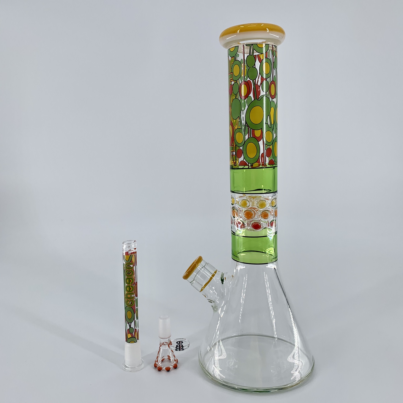 Cheech Glass: Multicolored Dot Beaker (14")