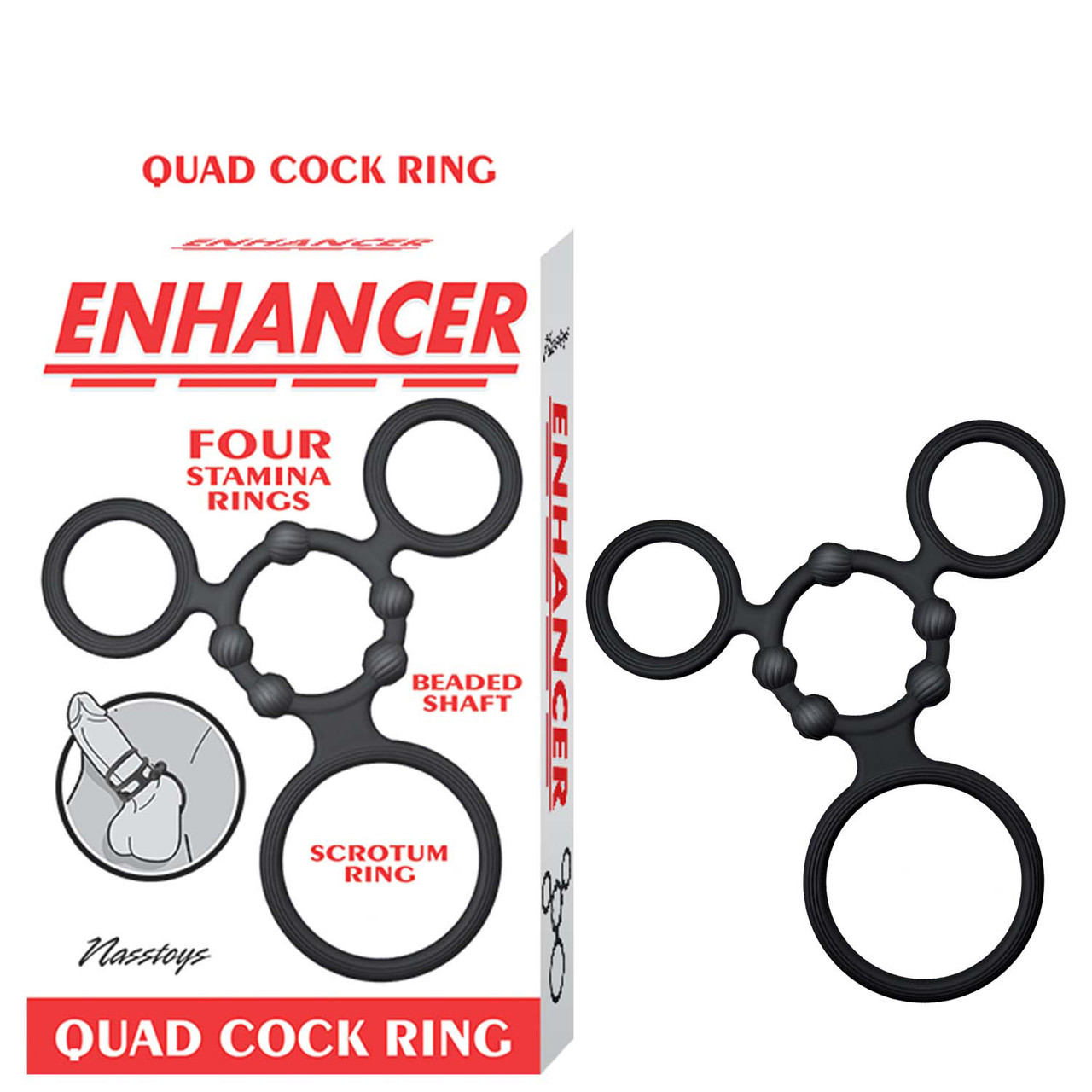 Enhancer Quad Cockring - Black