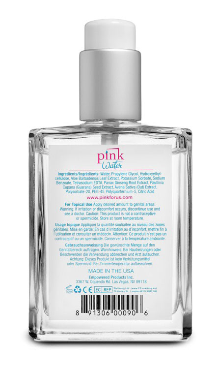 Pink Water Water-Based Lubricant 4 Oz. 120ml