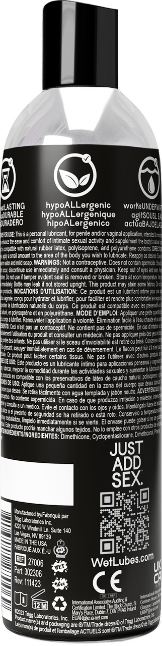 Wet Platinum - Luxury Silicone Based Lubricant 8 Oz