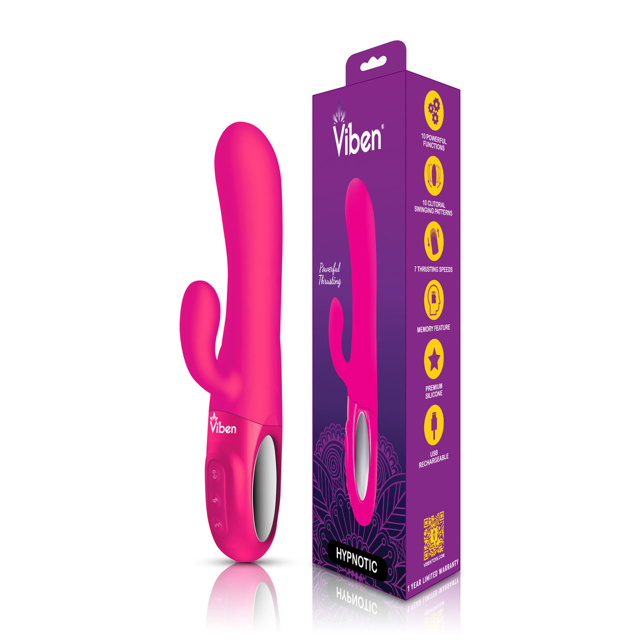 Hypnotic Clit Teaser and Thrusting Rabbit - Hot Pink