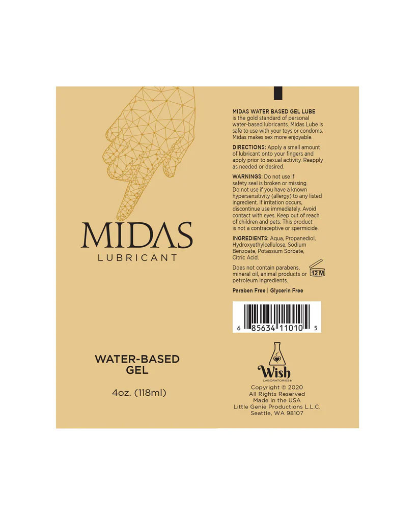 Midas Lubricant - Water-Based Gel - 2 Fl. Oz.