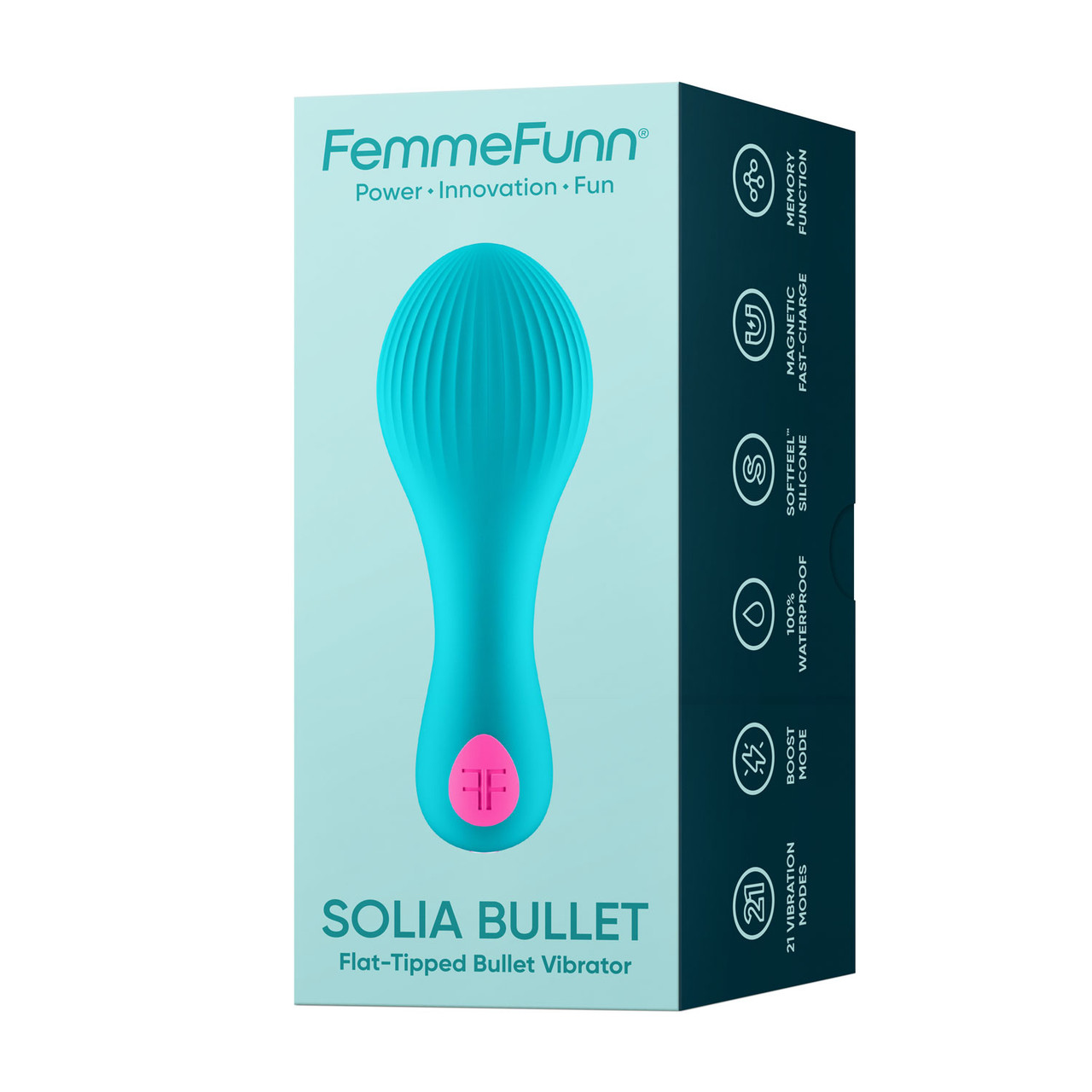 Solia Bullet Flat Tipped Vibrator - Turquoise