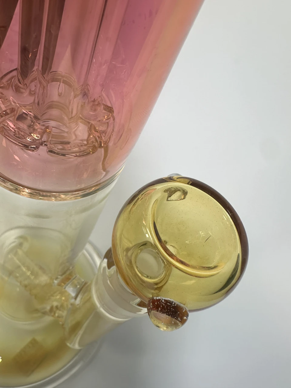 Locally Blown Double Perc Water Pipe With Fuming (18")