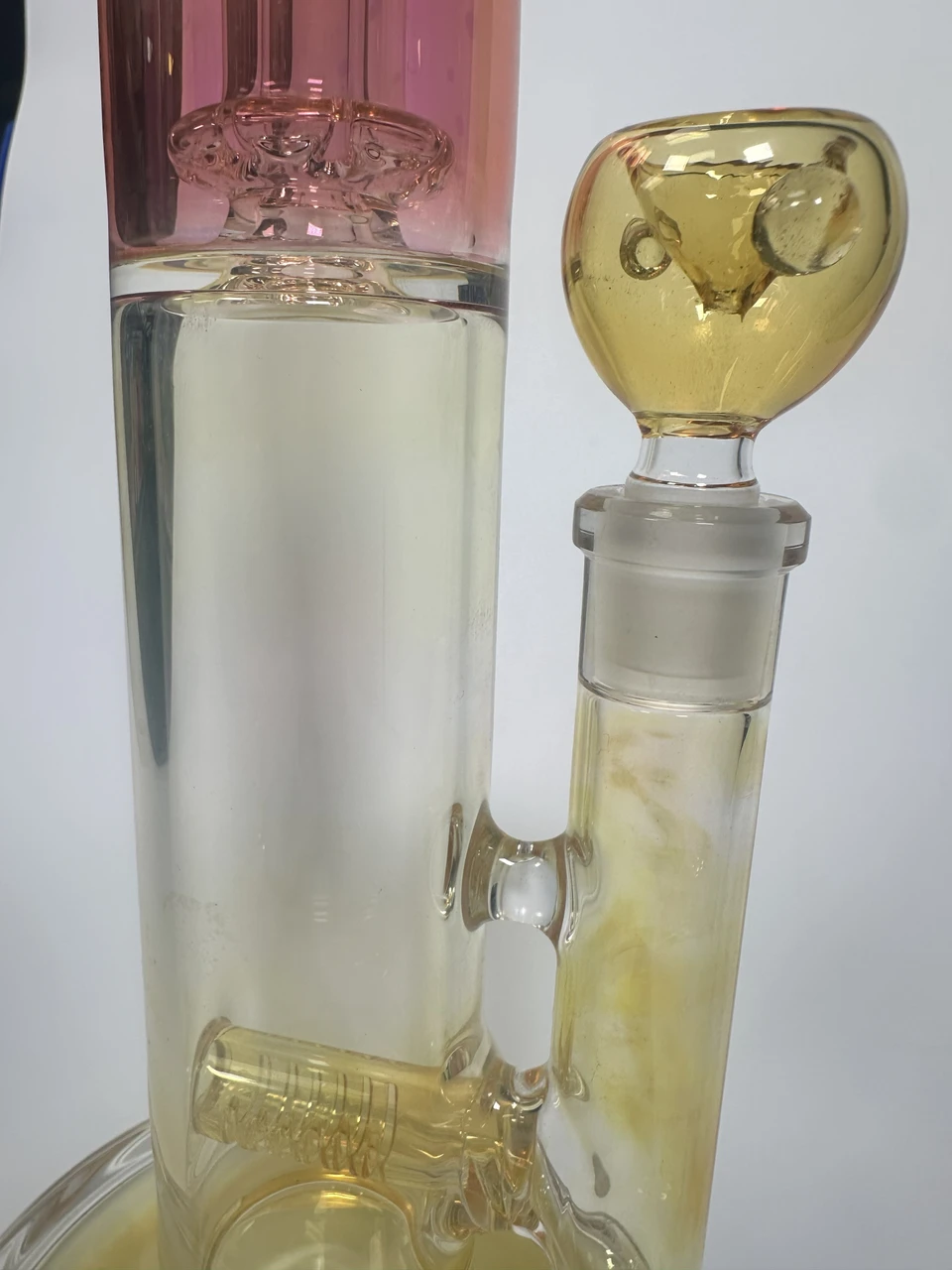 Locally Blown Double Perc Water Pipe With Fuming (18")