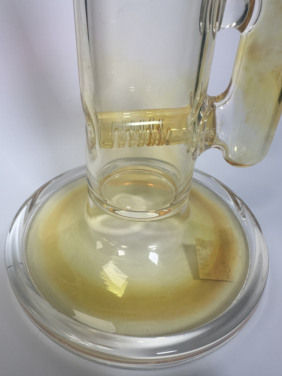 Locally Blown Double Perc Water Pipe With Fuming (18")