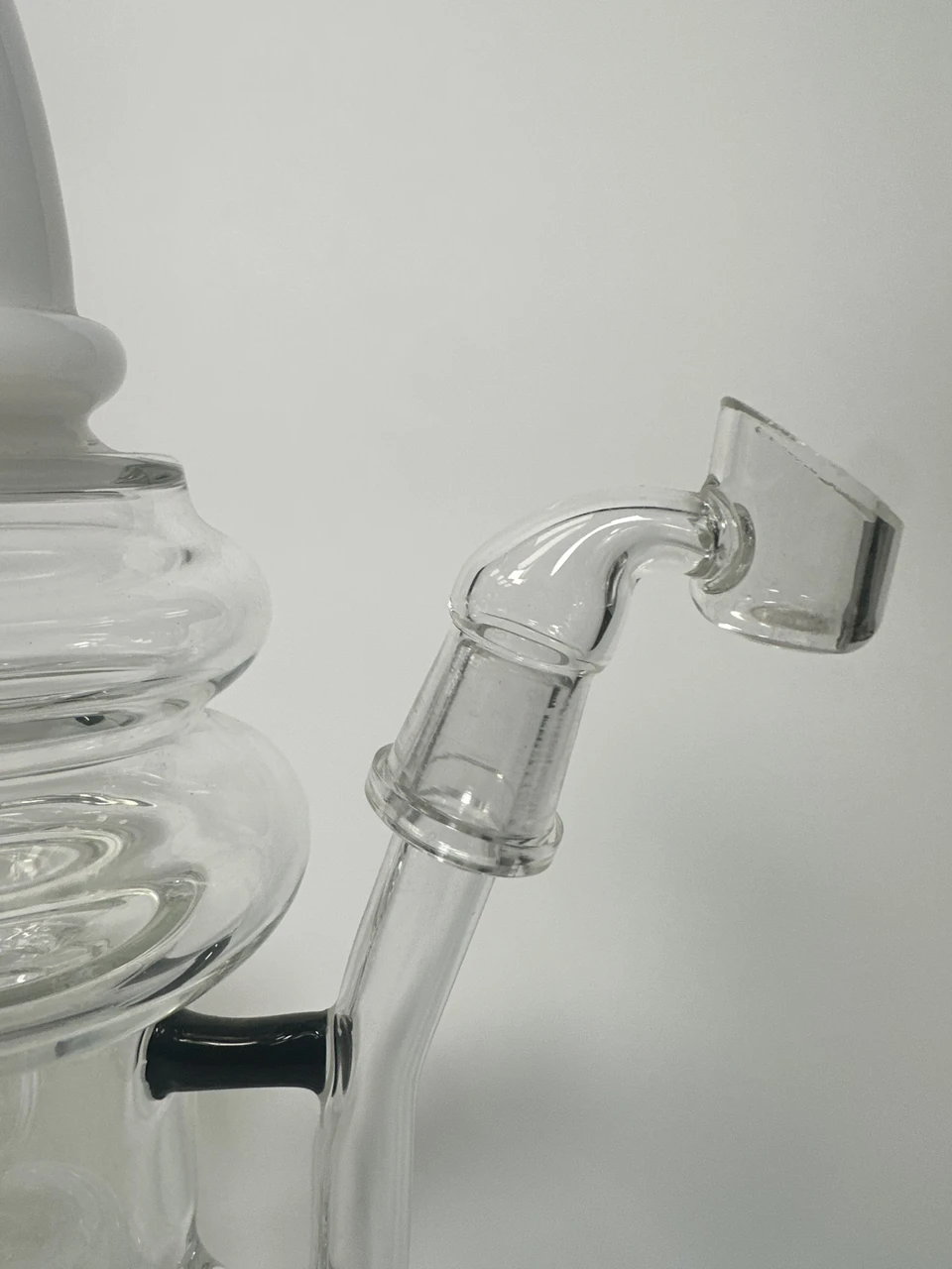 Pulsar Jellyfish Perc Recycler Water Pipe – White & Black Scientific Glass (12.25")