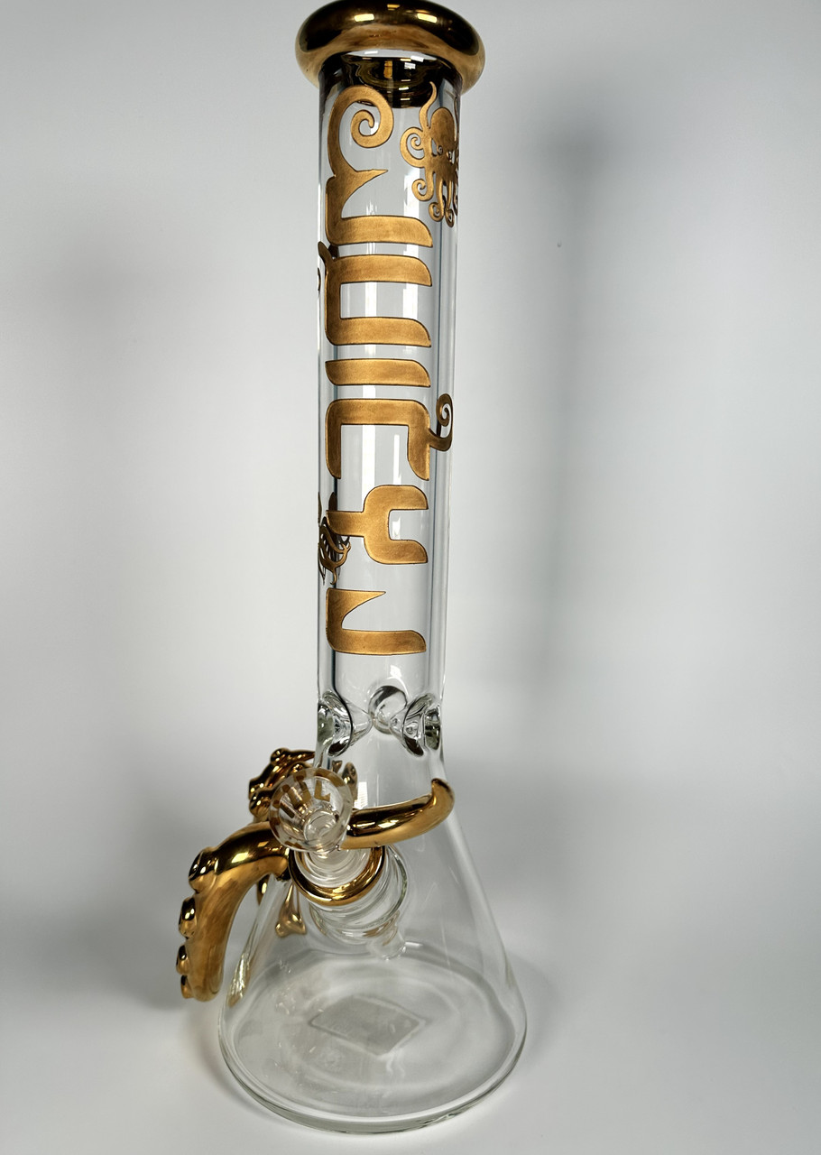 Juicy Glass "Kraken's Gold" Octopus Beaker Bong – Luxury Metallic Edition (15)
