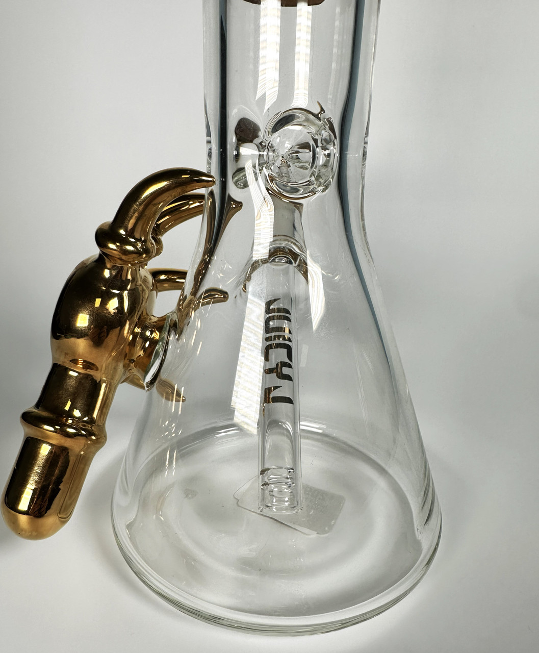 Juicy Glass "Dragon's Claw" Beaker Bong – Luxury Metallic Gold Edition (15")